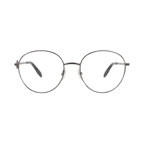 Alexander McQueen Round-Frame Metal Optical Frames Ruthenium Ruthenium Transparent (AM0291O-30009427-001)