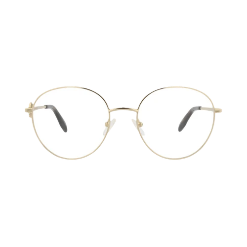 Alexander McQueen Round-Frame Metal Optical Frames Gold Gold Transparent (AM0291O-30009427-002)