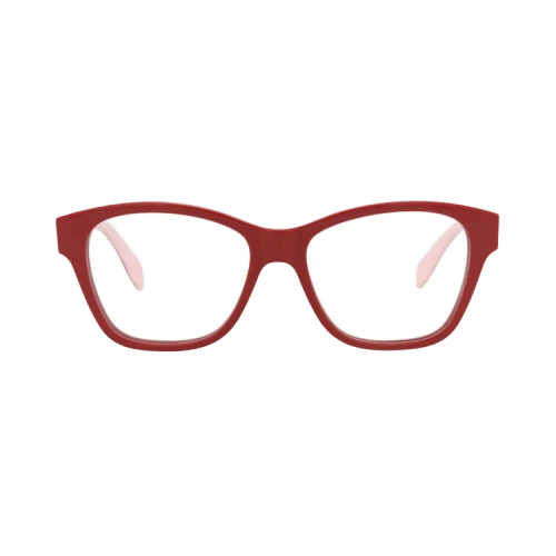 Alexander McQueen Square-Frame Acetate Optical Frames Red Red Transparent (AM0306O-30010888-005)