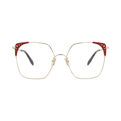 Alexander McQueen Square-Frame Metal Optical Frames Gold Gold Transparent (AM0312O-30010858-002)