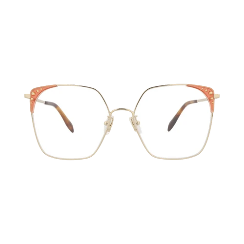 Alexander McQueen Square-Frame Metal Optical Frames Gold Gold Transparent (AM0312O-30010858-003)