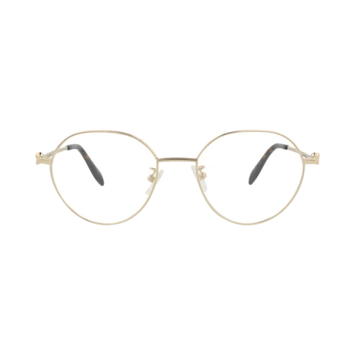Alexander McQueen Round-Frame Metal Optical Frames Gold Gold Transparent (AM0319O-30010861-002)