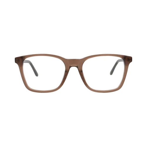 Alexander McQueen Square-Frame Acetate Optical Frames Brown Silver Transparent (AM0324O-30010866-003)