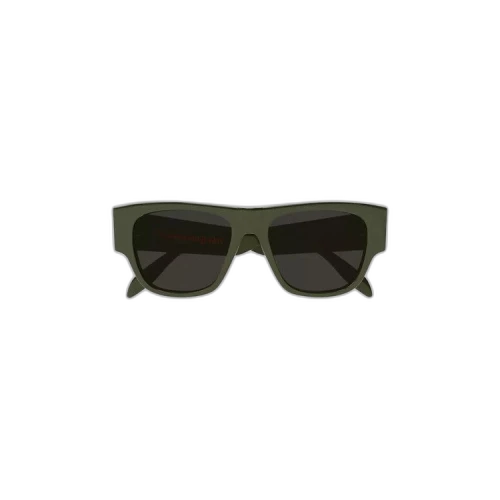 Alexander McQueen Square Frame Acetate Sunglasses 'Green/Grey'