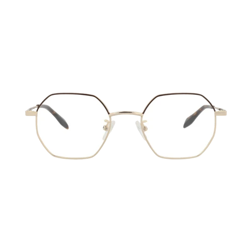 Alexander McQueen Round-Frame Metal Optical Frames Gold Gold Transparent (AM0338O-30011490-005)