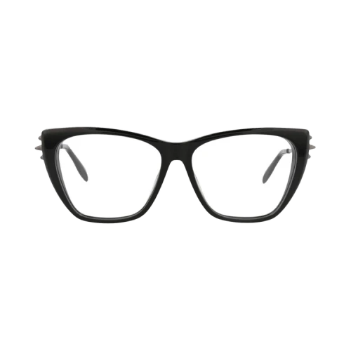 Alexander McQueen Cat Eye-Frame Acetate Optical Frames Black Ruthenium Transparent (AM0341O-30011489-001)