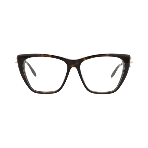 Alexander McQueen Cat Eye-Frame Acetate Optical Frames Havana Gold Transparent (AM0341O-30011489-002)