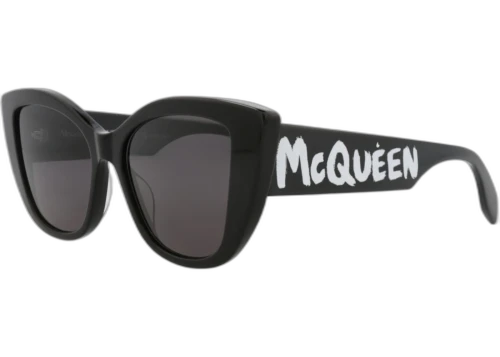 Alexander McQueen Cat Eye Sunglasses Black Black Grey (AM0347S-30012326-001)