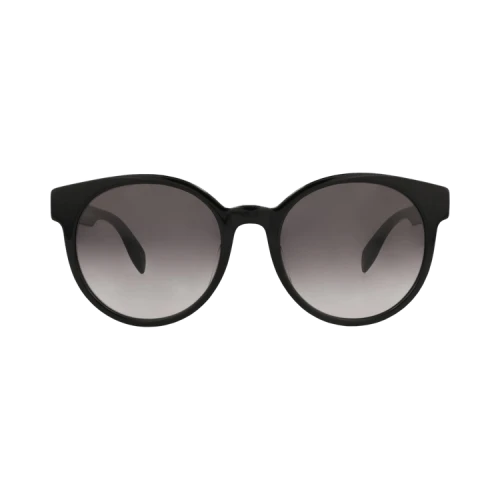 Alexander McQueen Round-Frame Acetate Sunglasses Black Black Grey (AM0349SA-30012323-001)