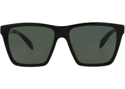 Alexander McQueen Square-Frame Acetate Sunglasses Black Silver Green (AM0352S-30012332-002)