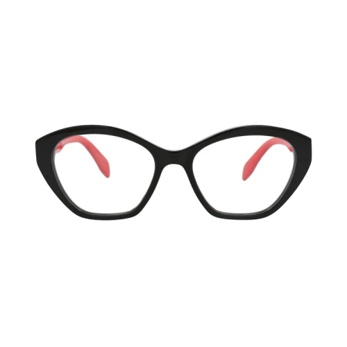Alexander McQueen Cat Eye-Frame Acetate Optical Frames Black Black Transparent (AM0360O-30012342-003)