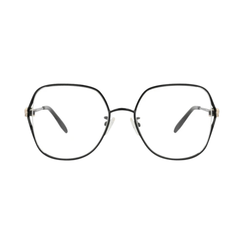Alexander McQueen Square-Frame Metal Optical Frames Black Black Transparent (AM0368O-30012321-003)