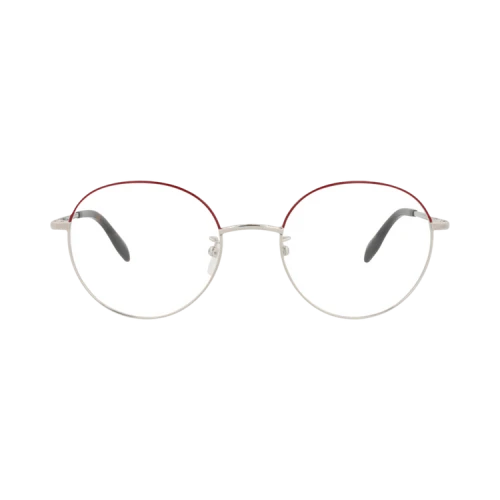 Alexander McQueen Round-Frame Metal Optical Frames Silver Silver Transparent (AM0369O-30012347-002)