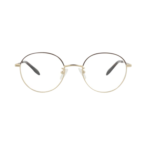Alexander McQueen Round-Frame Metal Optical Frames Gold Gold Transparent (AM0369O-30012347-005)