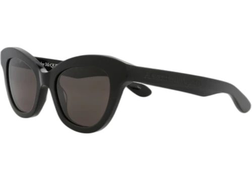 Alexander McQueen Cat Eye Sunglasses Black Black Grey (AM0391S-30014332-001)