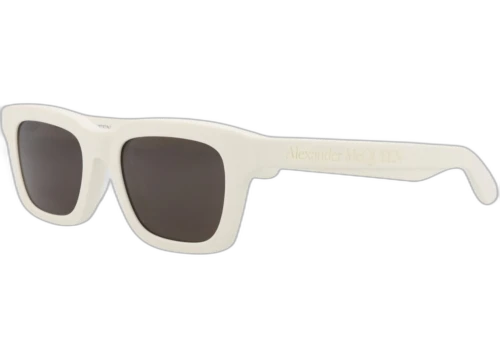 Alexander McQueen Square Rectangle Sunglasses White White Grey (AM0392S-30014333-005)