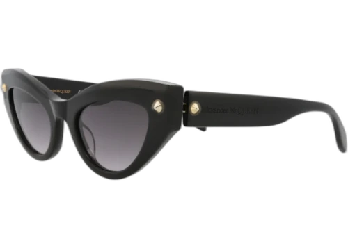 Alexander McQueen Cat Eye Sunglasses Black Black Grey (AM0407S-30014338-001)