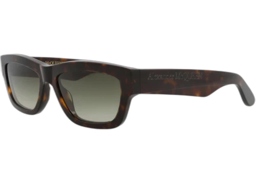 Alexander McQueen Square Rectangle Sunglasses Havana Havana Green (AM0419S-30014614-002)