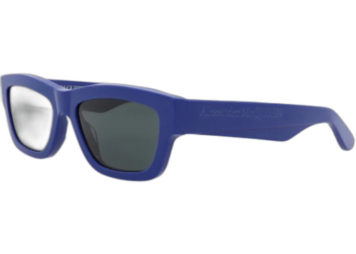 Alexander McQueen Square Rectangle Sunglasses Blue Blue Blue (AM0419S-30014614-005)
