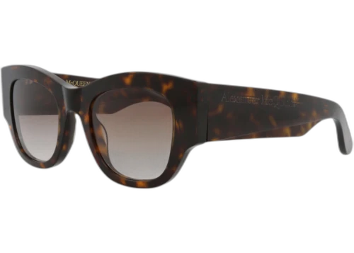 Alexander McQueen Square Rectangle Sunglasses Havana Havana Brown (AM0420S-30014616-002)