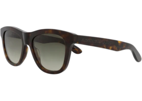 Alexander McQueen Square Rectangle Sunglasses Havana Havana Green (AM0421S-30014615-002)