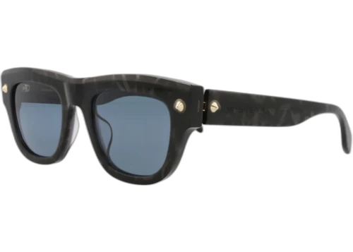 Alexander McQueen Square Rectangle Sunglasses Havana Havana Blue (AM0425S-30014620-003)