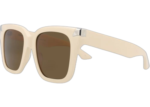 Alexander McQueen Square Rectangle Sunglasses Ivory Ivory Brown (AM0440S-30015177-004)