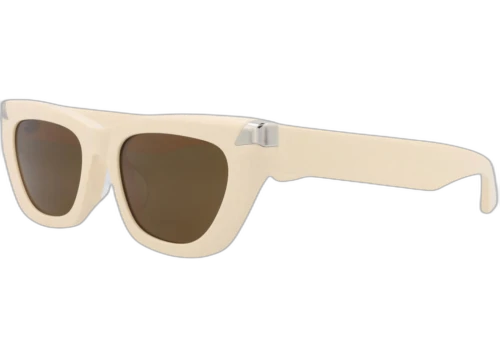 Alexander McQueen Cat Eye Sunglasses Ivory Ivory Brown (AM0440SA-30015178-004)