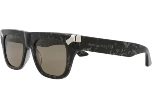 Alexander McQueen Square Rectangle Sunglasses Havana Havana Brown (AM0441S-30015179-003)