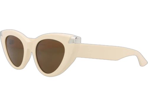 Alexander McQueen Cat Eye Sunglasses Ivory Ivory Brown (AM0442S-30015180-004)