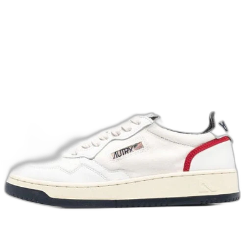 AUTRY Medalist Low Leather and Suede 'White Black and Red' (Women's)