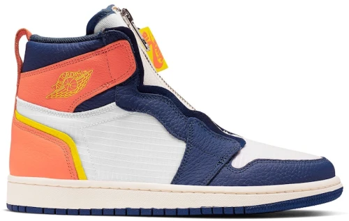 Jordan 1 Retro High Zip Blue Void Turf Orange (Women's)