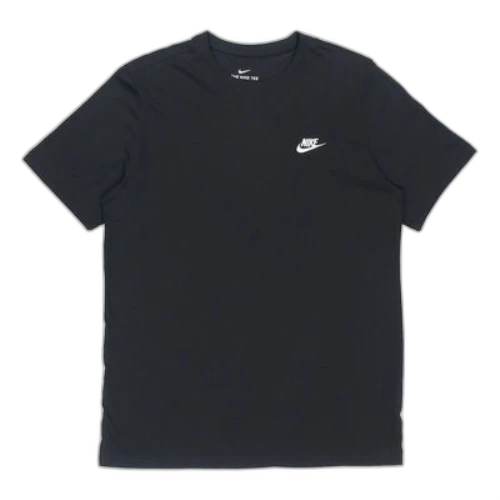 Nike Embroidered Logo Round Neck Short Sleeve Black
