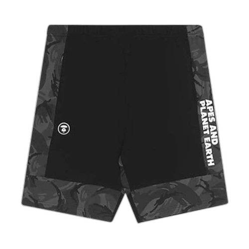 BAPE Camo Panel Jersey Shorts 'Gray'