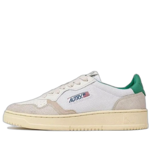Autry Medalist Capra Leather with Nubuck Low 'White Green'
