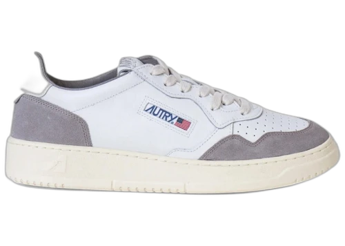 Autry Medalist Leather Low White Cement