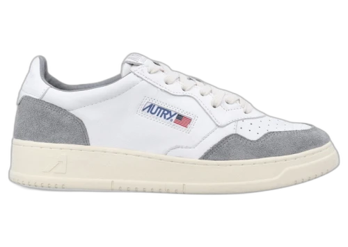 Autry Medalist Leather Low White Grey