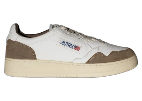 Autry Medalist Leather Low White Tobacco
