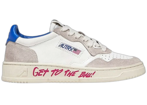 Autry Medalist Leather Low Get To The Ball White Blue