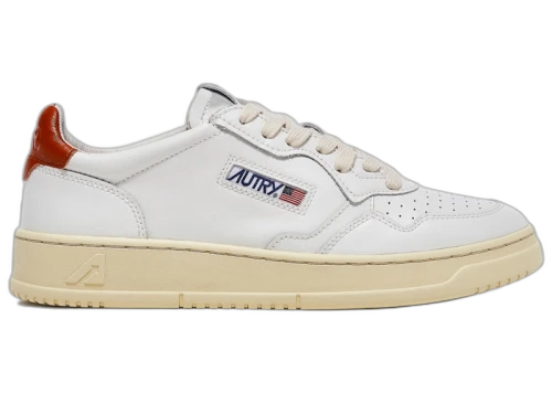 Autry Medalist Leather Low White Rust
