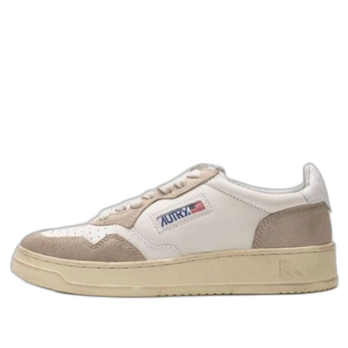 AUTRY Medalist Low Leather and Suede 'White Beige'