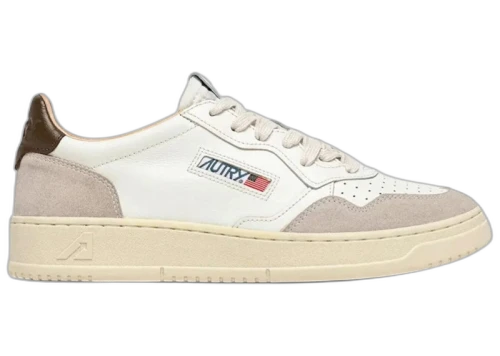 Autry Medalist Leather Low White Teak