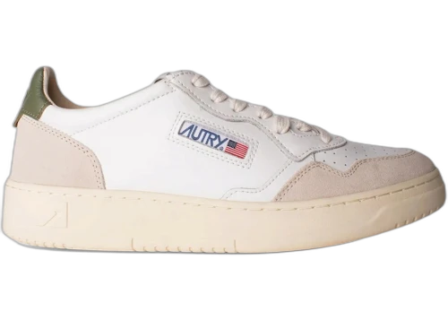 Autry Medalist Leather Low White Bronze Green