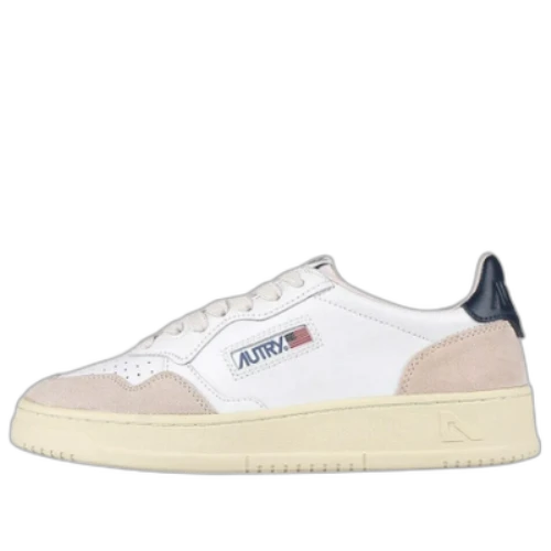 Autry Medalist Leather Low White Blue Beige