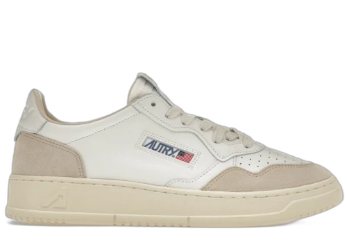 Autry Medalist White Beige Suede