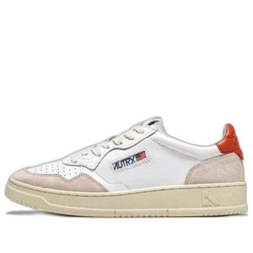 Autry Medalist Leather Low 'Suede White Orange'