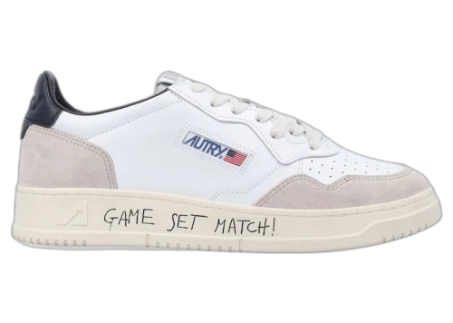 Autry Medalist Leather Low Game Set Match! White Black Grey