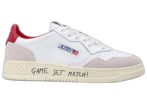 Autry Medalist Leather Low Game Set Match! White Red