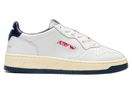 Autry Medalist Leather Low Maison Kitsuné White Navy