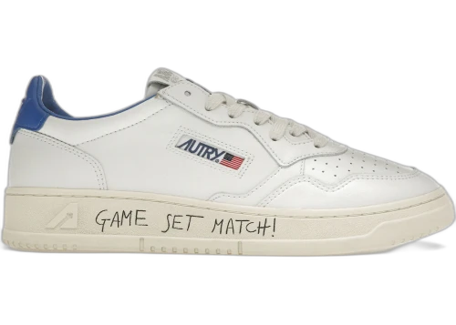 Autry Medalist Leather Low Game Set Match! White Palace Blue